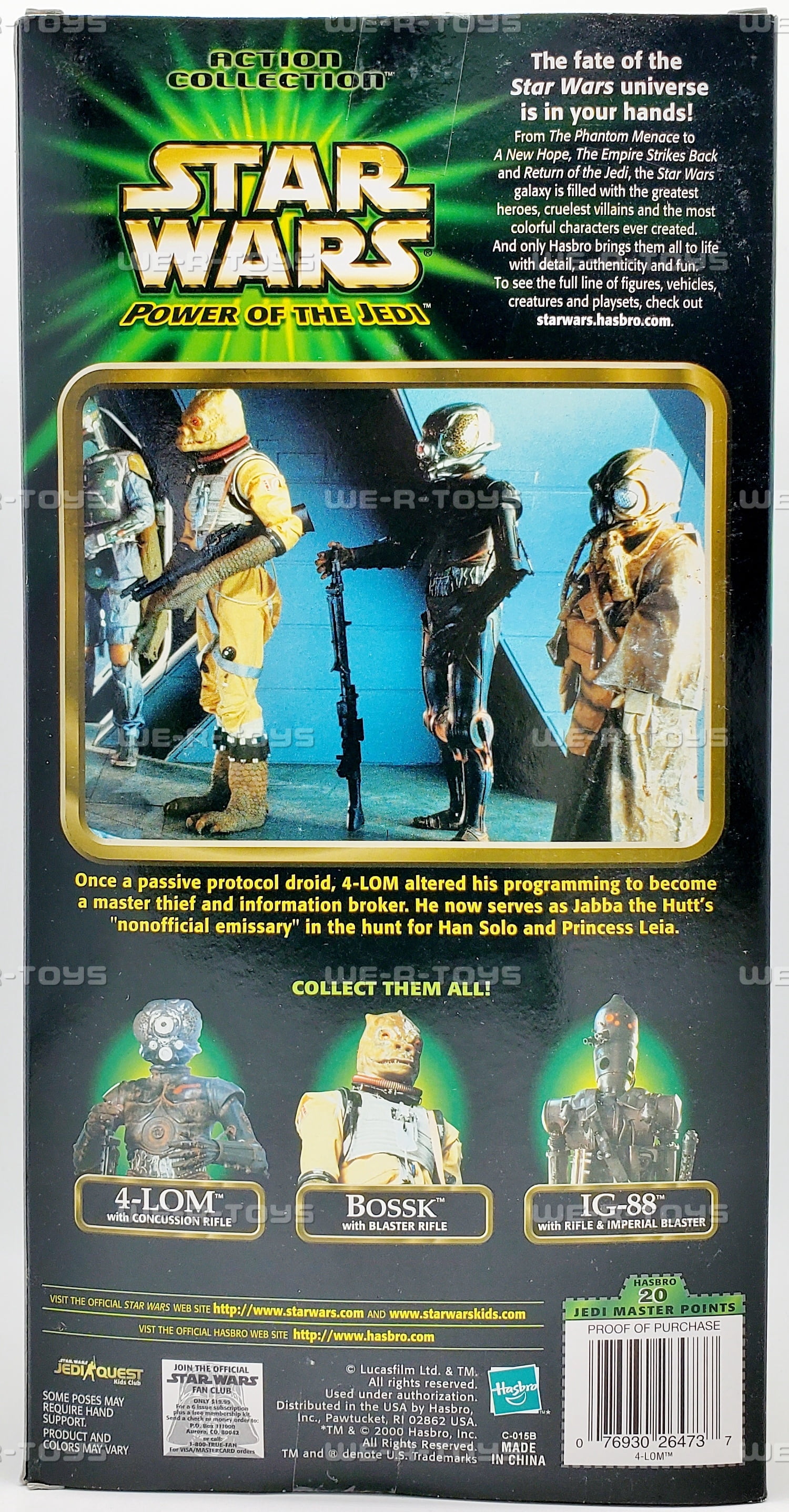 Star Wars Power of the Jedi 4-LOM Bounty Hunter Action Figure 2000