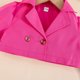 thumbnail image 2 of Chaqueta de rayas de traje de Color sólido de manga larga para niñas pequeñas de verano, vestido con tirantes y , conjunto de trajes de dos piezas para ropa de,blazer moda（Rosa， 3-4 años), 2 of 5