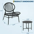 thumbnail image 2 of Ensemble Bistro en Osier Acapulco avec Table d'Appoint Ronde, 3 Pcs de Chaises de Conversation en Rotin Tressé à la Main pour Patio, Mobilier d'Extérieur Résistant aux Intempéries pour Balcon, Jardin, Véranda, Noir, 2 of 7