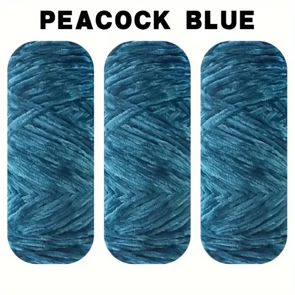 3 Skeins Chenille Yarn Blanket Yarn for Knitting Chenille Velvet Fancy Yarn for Crochet Weaving DIY Craft