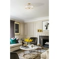 thumbnail image 5 of Kira Home Chloe 15" Gold Semi-Flush Mount Ceiling Light, White Fabric Drum Shade, Hanging, Glass Diffuser, Warm Brass, 5 of 7