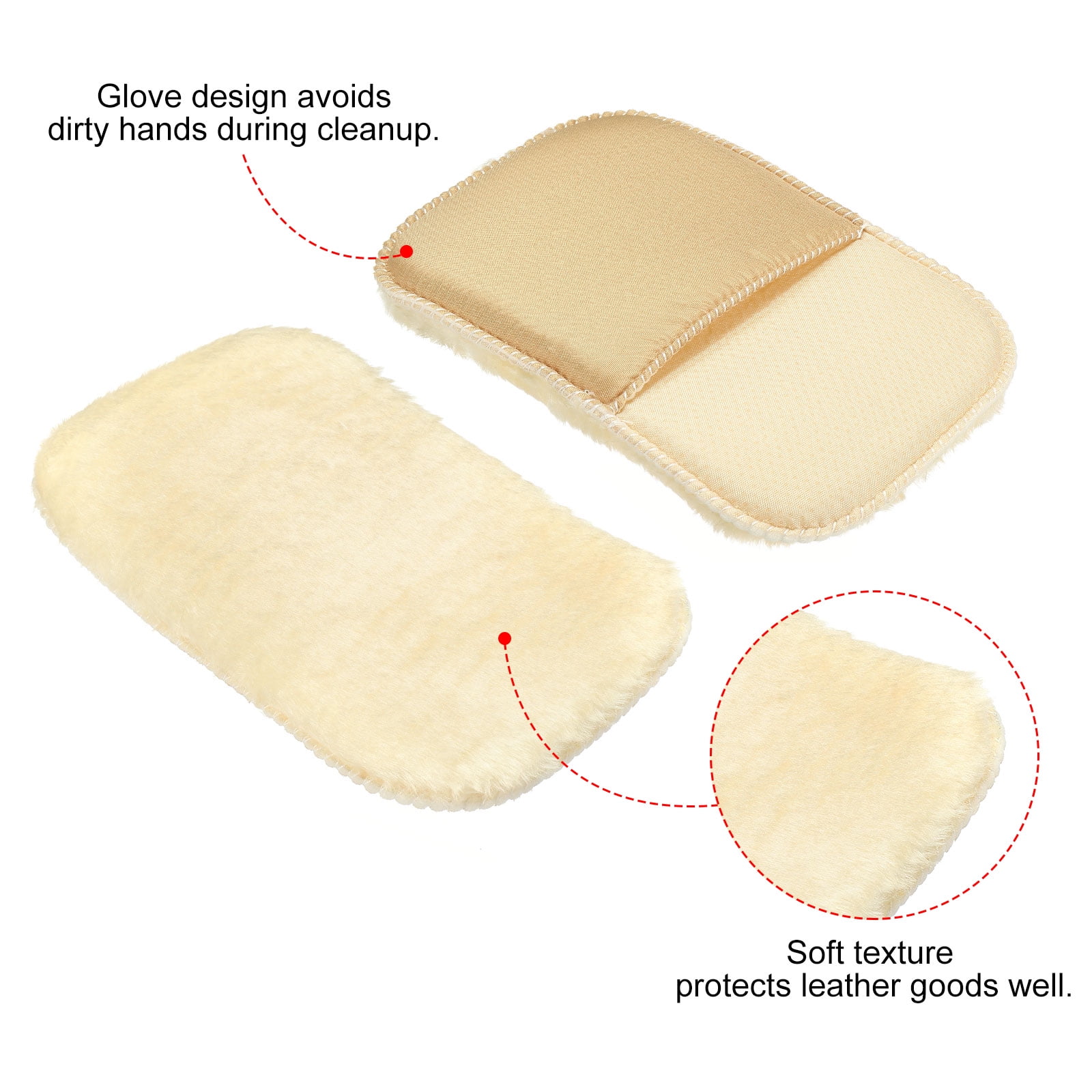 Unique Bargains Shoes Polishing Gloves Cleaning Shine Cloth for Leather Boot Yellow