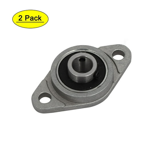 FL08 8mm Bore Zinc Alloy 2-Bolt Self-aligning Flange Mounted Ball Bearing 2Pcs
