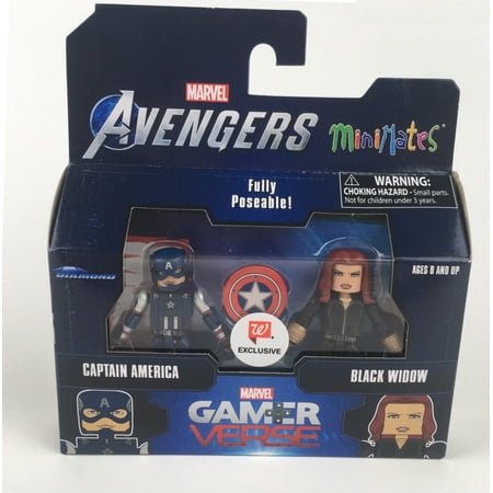 Marvel Fully Poseable Captain America and Black Widow Minimates Gamerverse Comics Hero Action Figure