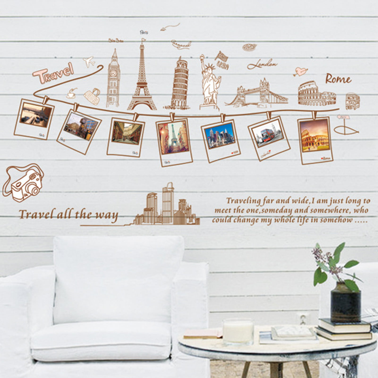 Details about   Peel and Stick Waterproof Wall Decals Murals f/ Bedroom Hall Wall Decoration 