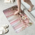 thumbnail image 3 of SPXUBZ Floral Pink Stripes And Blossoms Non Slip Kitchen Mats Bathroom Rugs Floor Mats for Floor 24x16 inch, 3 of 5