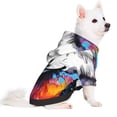 thumbnail image 2 of Fotbe Cool Colorful Wolf Sudadera con Estampado para Perros Pequeños – Suéter con Capucha para Mascotas, Tela Suave de Forro Polar con Bolsillo-Large, 2 of 7