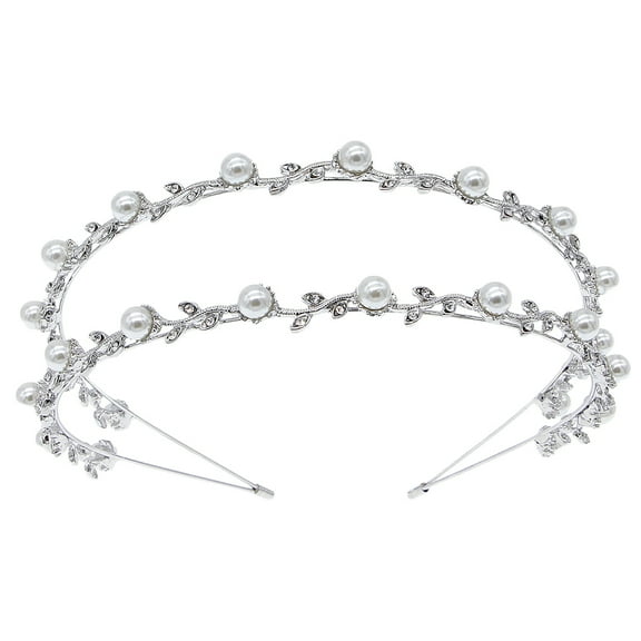 DEMACRIO Silver Alloy Headband For Women Wedding Hair Jewelry 1Pcs 5.1x5.1in