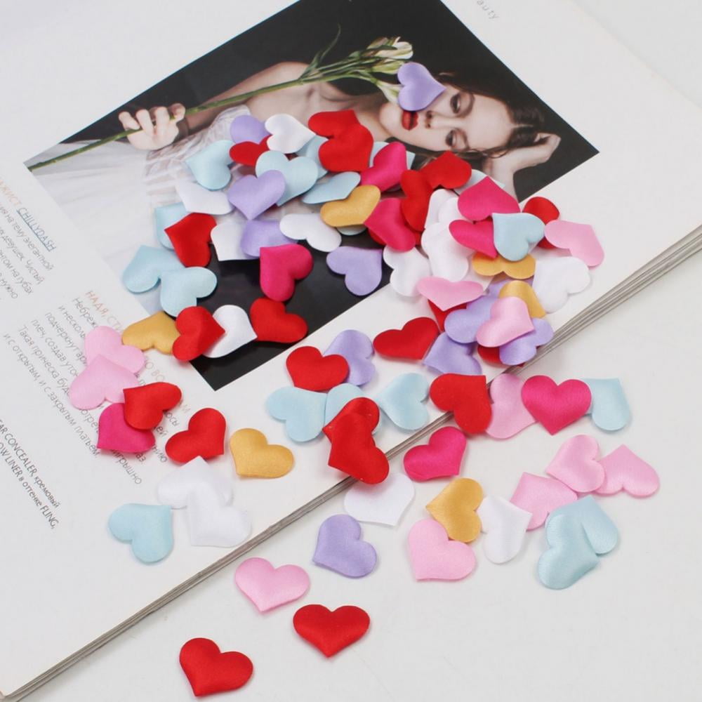 100pcs Silk Love Heart Petals Artificial Sponge Flowers Party Ornaments