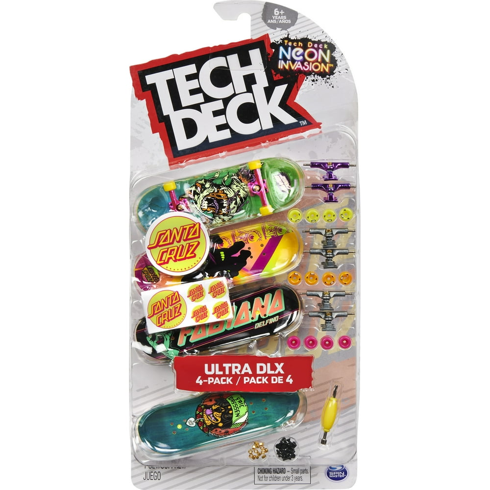 Tech Deck, Ultra DLX Fingerboard 4Pack, Santa Cruz