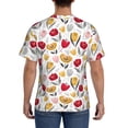 thumbnail image 3 of Vsdgher Tulips Flowers Print Men's Dry Fit Mesh Athletic Shirts Moisture Wicking Tennis T-Shirt Tops, 3 of 9
