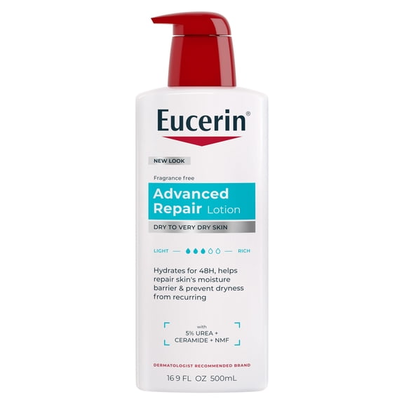Eucerin Advanced Repair Body Lotion for Very Dry Skin, 48-Hour Moisture, Fragrance Free, 16.9 fl oz