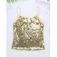 thumbnail image 3 of Hansber Kids Girls Sparkly Sequin Tank Top Camisole Adjustable Straps Dance Tops A Gold 8, 3 of 6