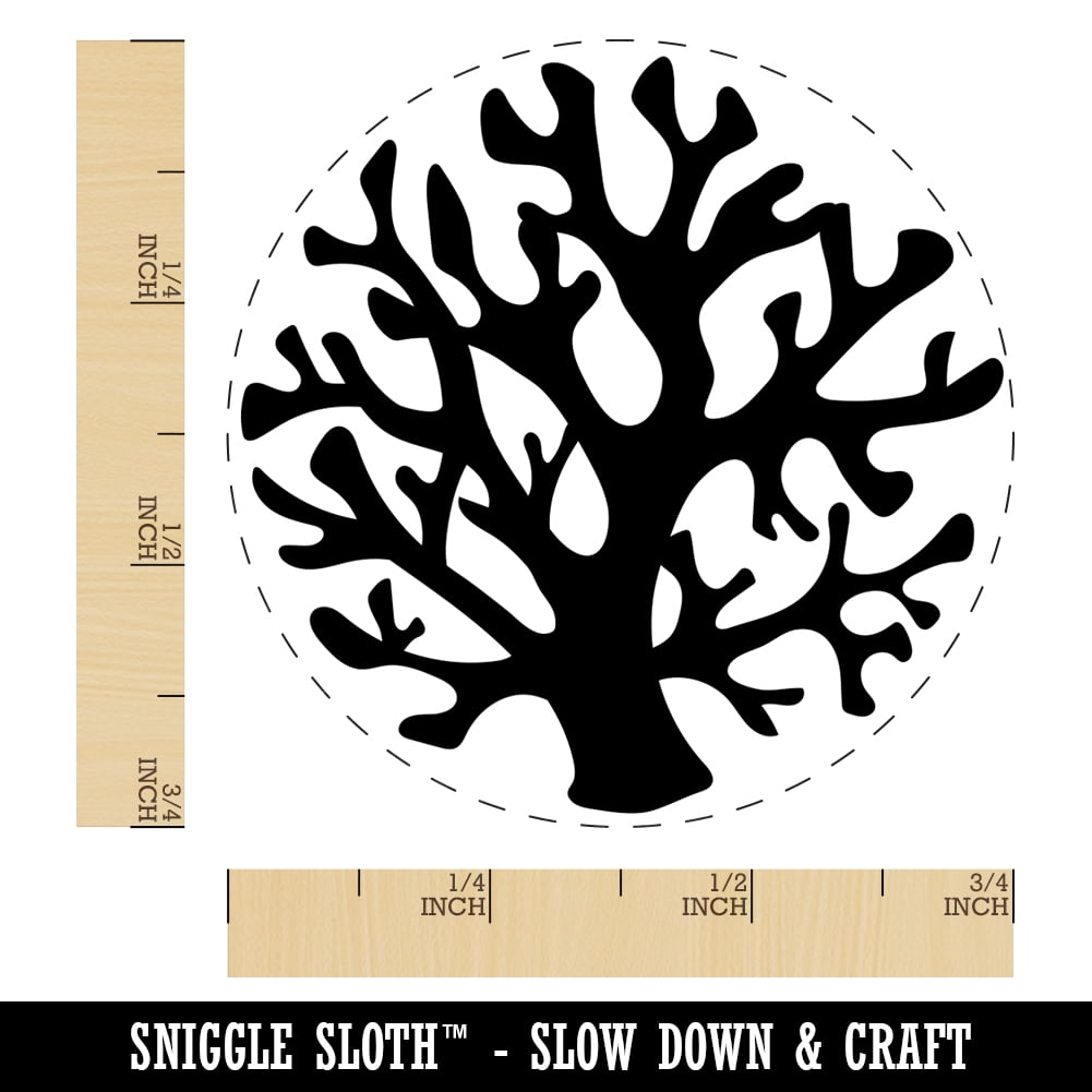 Coral from the Ocean Reef Self-Inking Rubber Stamp Ink Stamper - Brown Ink - Small 3/4 Inch