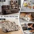 thumbnail image 6 of COEQINE Stretch Recliner Cover Universal 8 Pieces Recliner Sofa Cover Stay in Place 3 Seater Furniture Protector Home Decor for Pets, Dogs, Cats, Kids, Vintage Christmas Snowman, 6 of 8