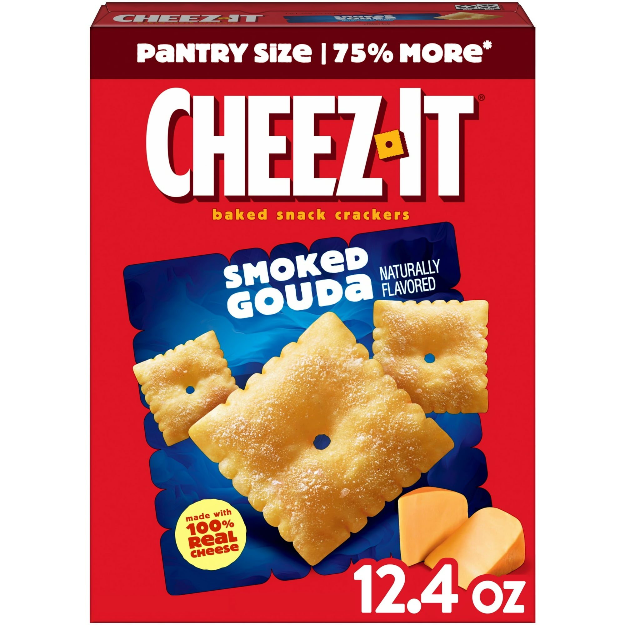 Cheez-It Smoked Gouda Baked Snack Crackers, Lunch Snacks, 12.4 oz