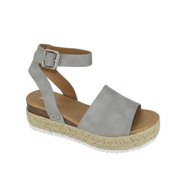 SODA Soda Women Wedge Sandals Open Toe Ankle Strap Flatform