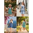 thumbnail image 6 of SHOWMALL Women Plus Size Romper Casual Jumpersuit Overall Shorts with Pockets Trendy Shortalls Geometry 4X, 6 of 10