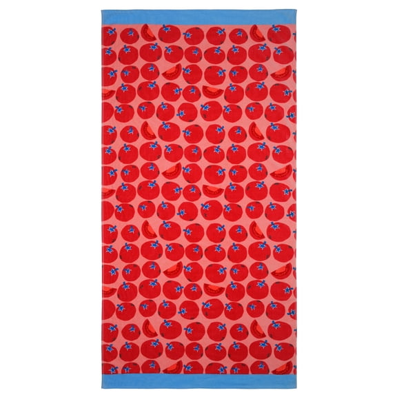 Mainstays Cotton-Blend Beach Towel, 72 x 36 in, Tomato Stand