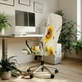 thumbnail image 3 of Xixirimido Butterfly Dragonfly Sunflower Print Stretch Office Chair Cover Computer Chair Cover for Armrest Chair Universal Rotating Boss Chair Slipcovers High Back Desk Chair Seat Protector, Large, 3 of 6