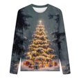 thumbnail image 4 of SELONE Plus Size Xmas Tops Women Christmas Printed Crewneck Pullover Long Sleeved Casual Tops Red 2XL, 4 of 4