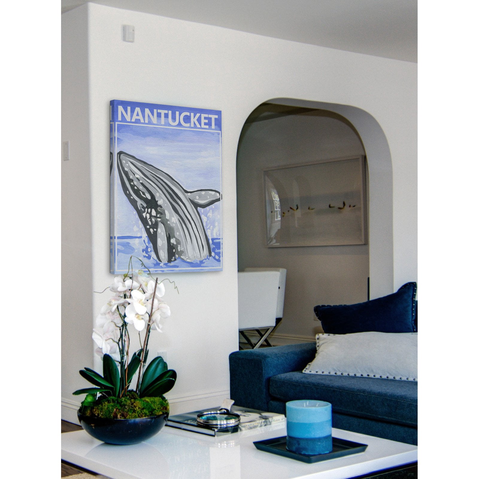 "Jumping Whale" Painting Print on Wrapped Canvas