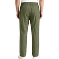 thumbnail image 7 of Guluxicc Men's Straight Leg Cotton Pants with Pockets Drawstring Elastic Waist Solid Daily Casual Trousers for Beach Vacation, 7 of 7