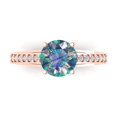 thumbnail image 2 of 2.21ct round cut blue moissanite 14k rose gold Bridal Wedding Engagement Promise Anniversary Ring for Women size 5.5, 2 of 7