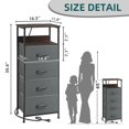 thumbnail image 6 of Eunos Dresser for Bedroom, 4 Drawer Nightstand with Charging Station, LED and Open Shelf, Charcoal Grey, 6 of 8