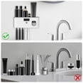 thumbnail image 7 of Rirool Wall Mount Toothbrush Holder with Toothpaste Dispenser - 5 Brush Slots, No Drill Installation, Solar/USB Charging, UV Sterilizer for Bathroom Organization, White, 7 of 7