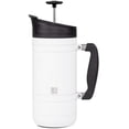 thumbnail image 2 of Basecamp Coffee Press - Double Wall Vacuum Insulated Stainless Steel - Bru-Stop Technology, No Grounds in Coffee, No Spill Lid (Snowflake White, 48 fl.oz), 2 of 4