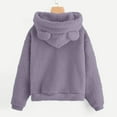 thumbnail image 6 of Women's Fleece Sweatshirts Hooded Pullover Sweater Pajamas Top Hoodies Winter Long Sleeve Soft Warm Velvet Coat Casual Loungewear with Pockets, 6 of 9