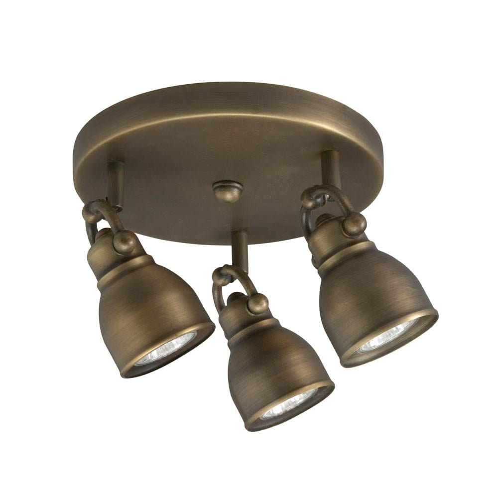 Aztec Lighting Bronze 3 Light Flush Mount Fixture