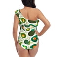thumbnail image 5 of Gaeub Green Avocado Women's One Shoulder Ruffle Tummy Control Swimwear for Swimming Surfing Beach Party - X-Large, 5 of 8