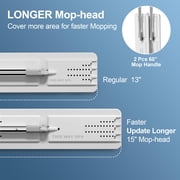 JOYMOOP Mop and Bucket with Wringer Set for Floor Cleaning and Wall Cleaner, Flat Mop and Bucket System Set with 2 Mops and 8 Large Microfiber Pads - White