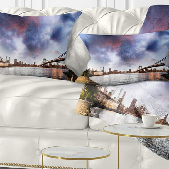 Designart 12" x 20" Multi-color Polyester Throw Pillow
