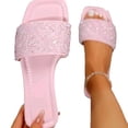 thumbnail image 2 of Wensltd Women's Square Toe Flat Sandals Summer Casual Fashion Sandals for Daily Outdoor Wear Blue, 2 of 6
