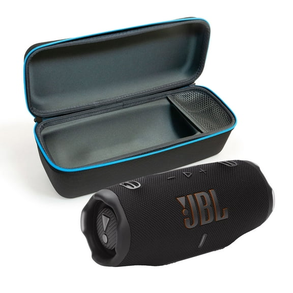 JBL CHARGE 6 Bluetooth Speaker & divvi! Premium Hard Case Bundle - Black