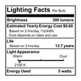 thumbnail image 3 of Bulbrite 862773 11 in. 5W T9 Shape 2100K Dimmable LED Bulb - Pack of 4, 3 of 7