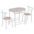 thumbnail image 3 of JAMPOOCA 3 Piece Table and Chair Set PVC Modern Breakfast Dining White, 3 of 7