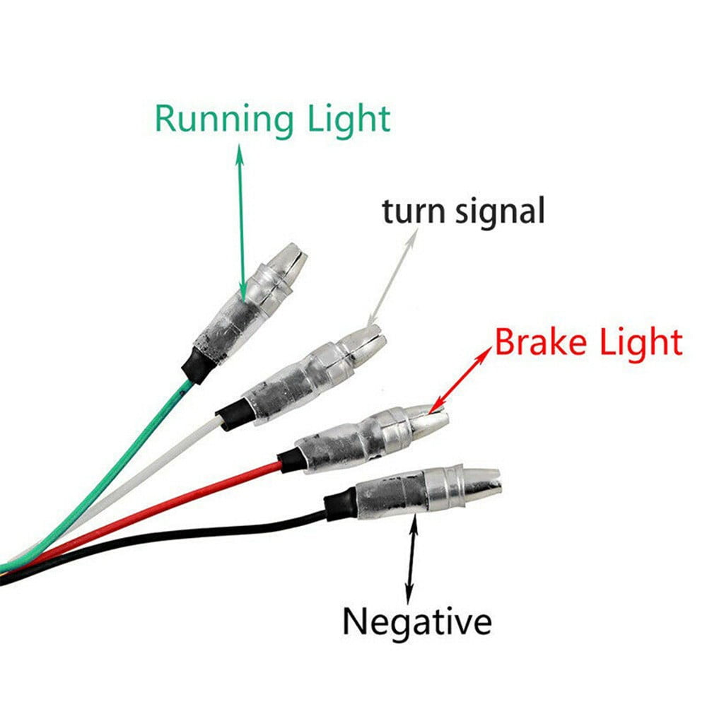 2pcs Motorcycle LED Brake Lamp Running Turn Signal Tail Light For Bobber Cafe