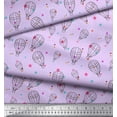 thumbnail image 2 of Soimoi Purple Japan Crepe Satin Fabric Star & Hot Air Balloon Holiday Printed Fabric 1 Yard 42 Inch Wide, 2 of 3