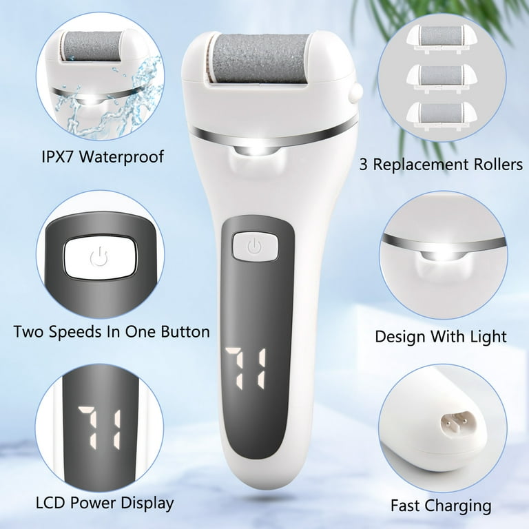 Callus Remover for Feet: Electric Foot Scrubber JTLMEEN Waterproof Pedicure Tools  Foot File Kit - Rechargeable Feet Scrubber Dead Skin Remover with  Adjustable Speed Remove Cracked Hard Skin Black