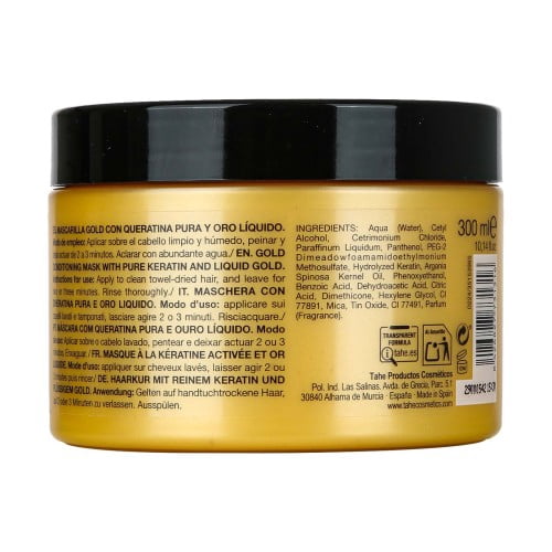 Tahe Botanic Gold Regenerating Hair Mask with Pure Keratin and Liquid Gold, 300ml