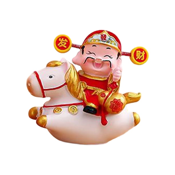 Estatua de caballo del zodiaco chino, año del caballo, bonita figura giratoria de resina, adorno de Feng Shui de la suerte para decoración de mesa en casa, oficina y tienda.