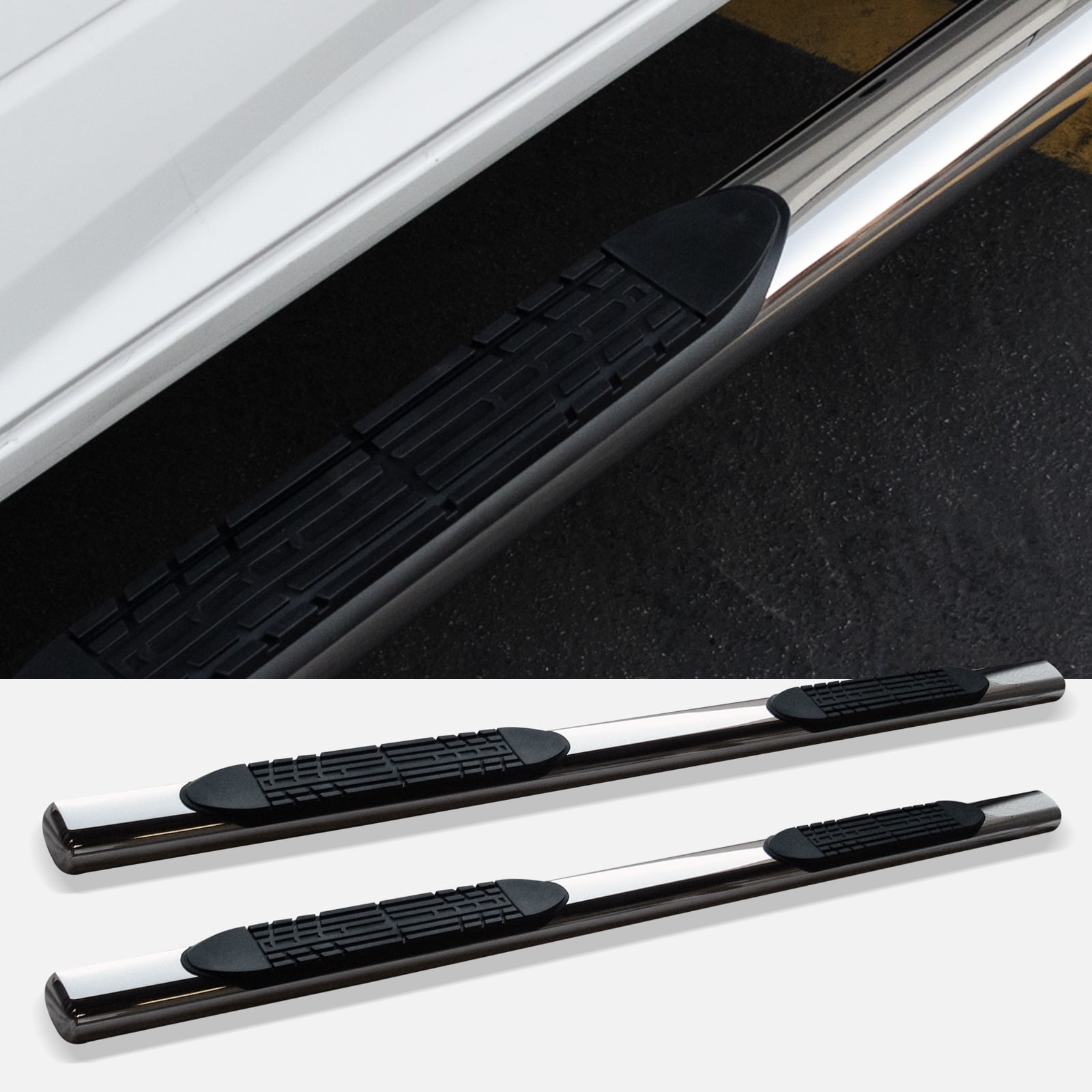 Black For 2005-2019 Toyota Tacoma Double Cab Stehlen 733469496595 4 Oval Side Step Nerf Bars Crew