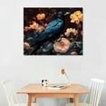 thumbnail image 2 of BCIIG Crown Wall Art Dark Academia Paintings  Animal Black Crow Picture Halloween Crow Prints Flowers Wall Art Vintage  Canvas Dark Floral Artwork Decor  20x16in, 2 of 6