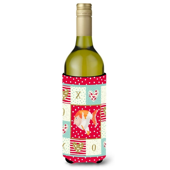 Carolines Treasures CK5474LITERK Lionhead Goldfish Love Wine Bottle Hugger  Wine Bottle multicolor