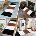 thumbnail image 6 of Boho Black Washable Runner Rugs 2'x6', Brown and White Striped Tribal Farmhouse Style Low Pile Throw Entryway Rug Non-Slip Sturdy Edge Binding Carpet for Indoor Bedside Entrance Bedside, 6 of 9