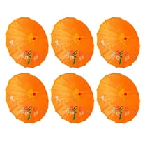 TJ Global PACK OF 6 Japanese Chinese 33" Umbrella Parasol For Wedding Parties, Photography, Costumes, Cosplay, Decoration And Other Events - 6 Umbrellas (Orange)